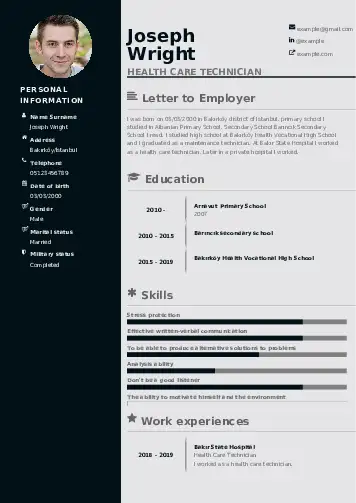 Health Worker resume example